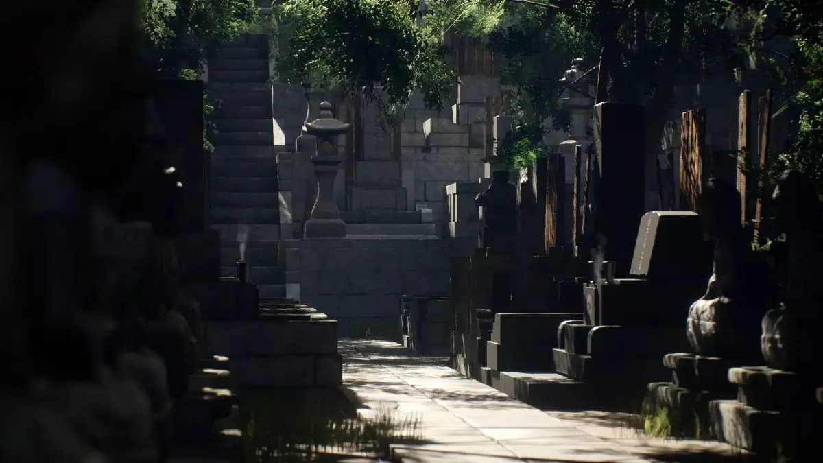 Japanese Cemetery Low-poly 3D model