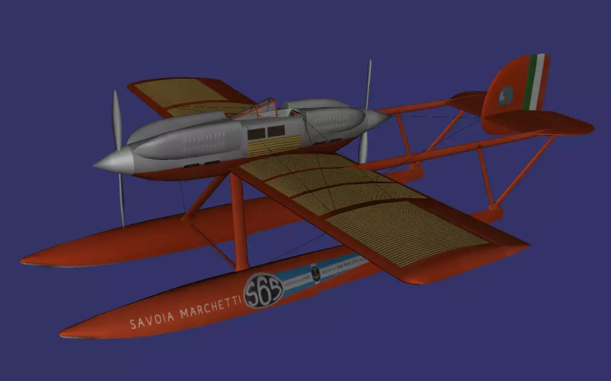 Savoia Marchetti S 65 Low-poly 3D model
