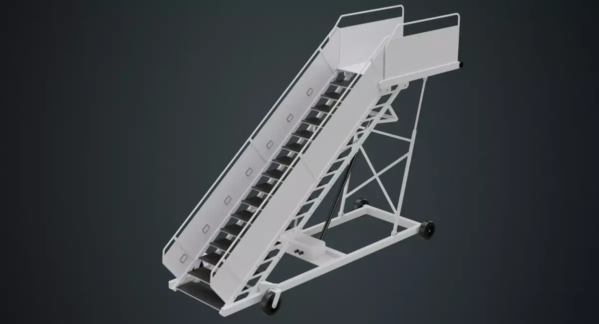 Airplane Stairs 1A Low-poly 3D model