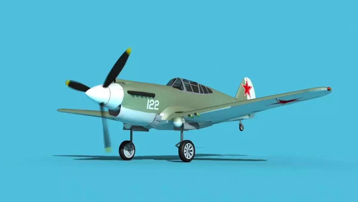 Curtiss P-40B Tomahawk V13 Soviet Union 3D model