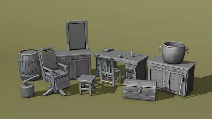 Elements of interior Texas collection Part 1 3D print model