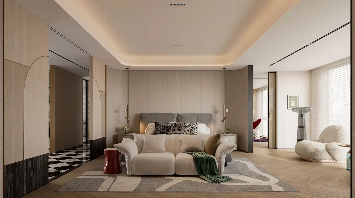 Modern master bedroom dressing room work room  3D model