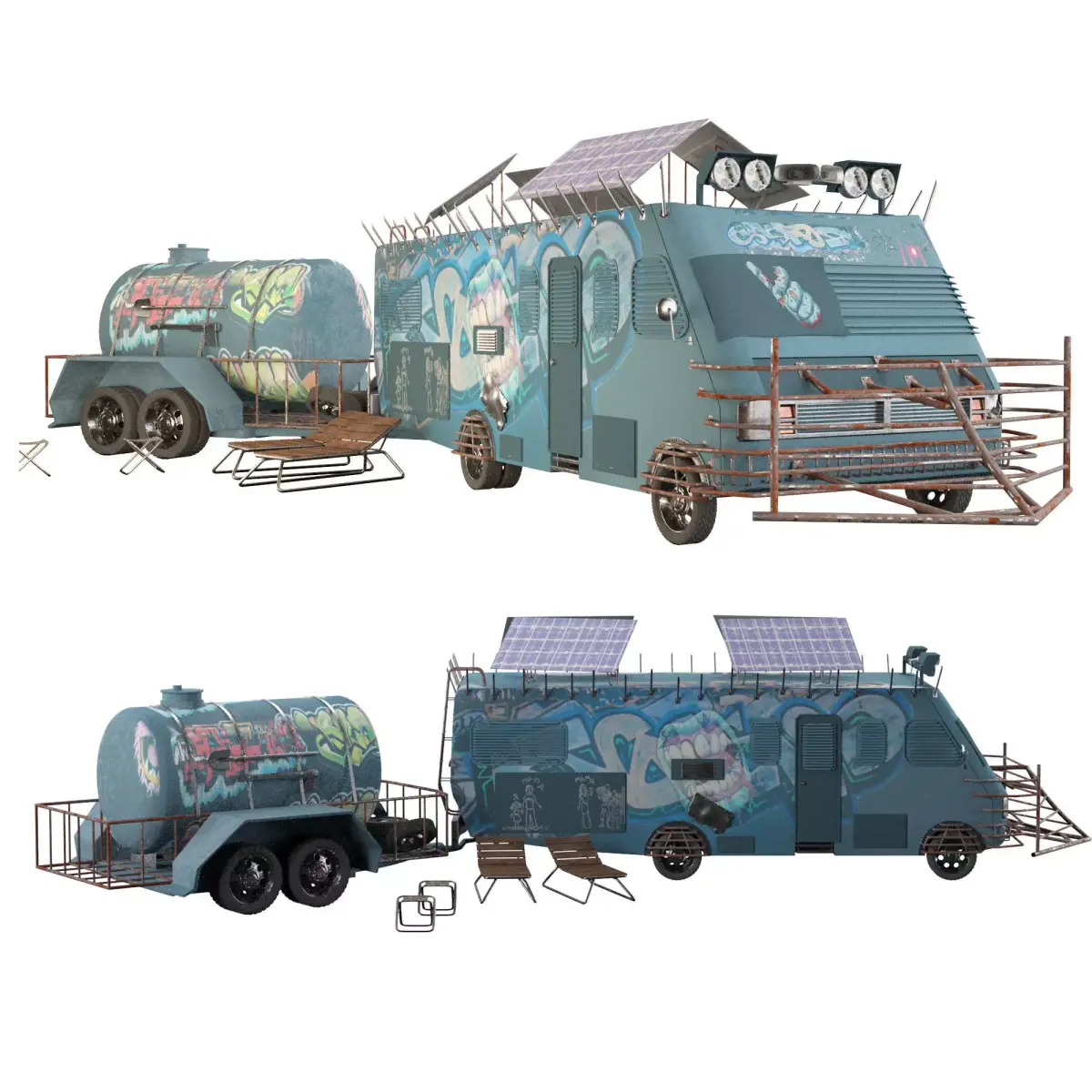 Fleetwood Bounder 1986 Zombi Apocalypse 3D model