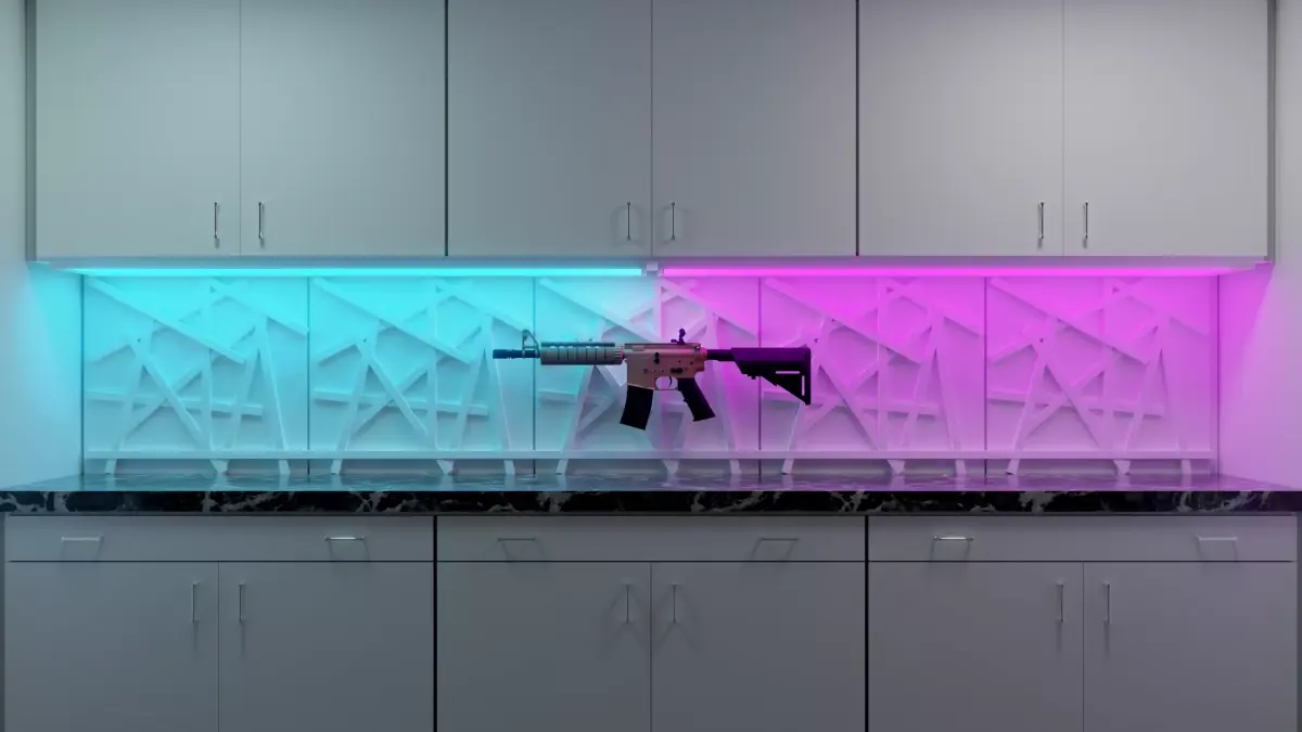 The Armory kitchen with gun on counter Low-poly 3D model
