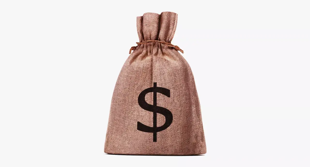 Jute Money Bag - Burlap Sack with Dollar Symbol 3D model