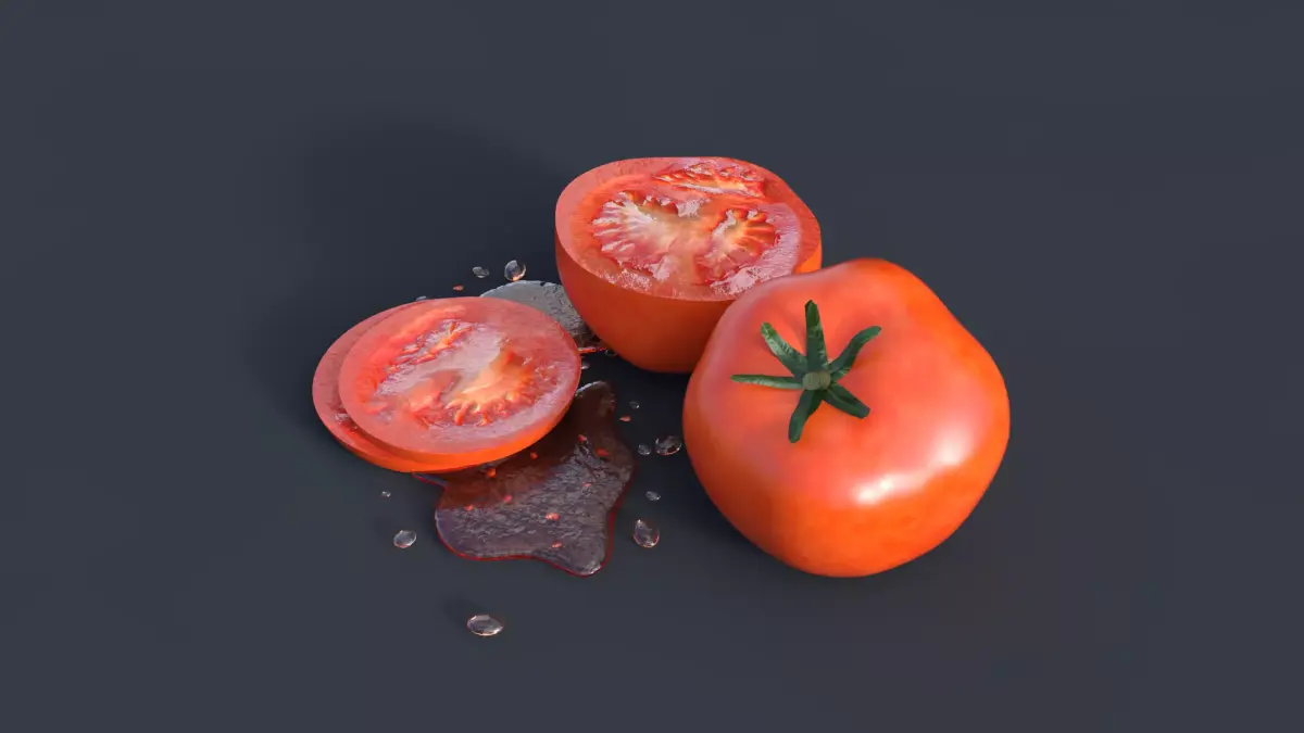 Tomato Realistic Low-poly 3D model