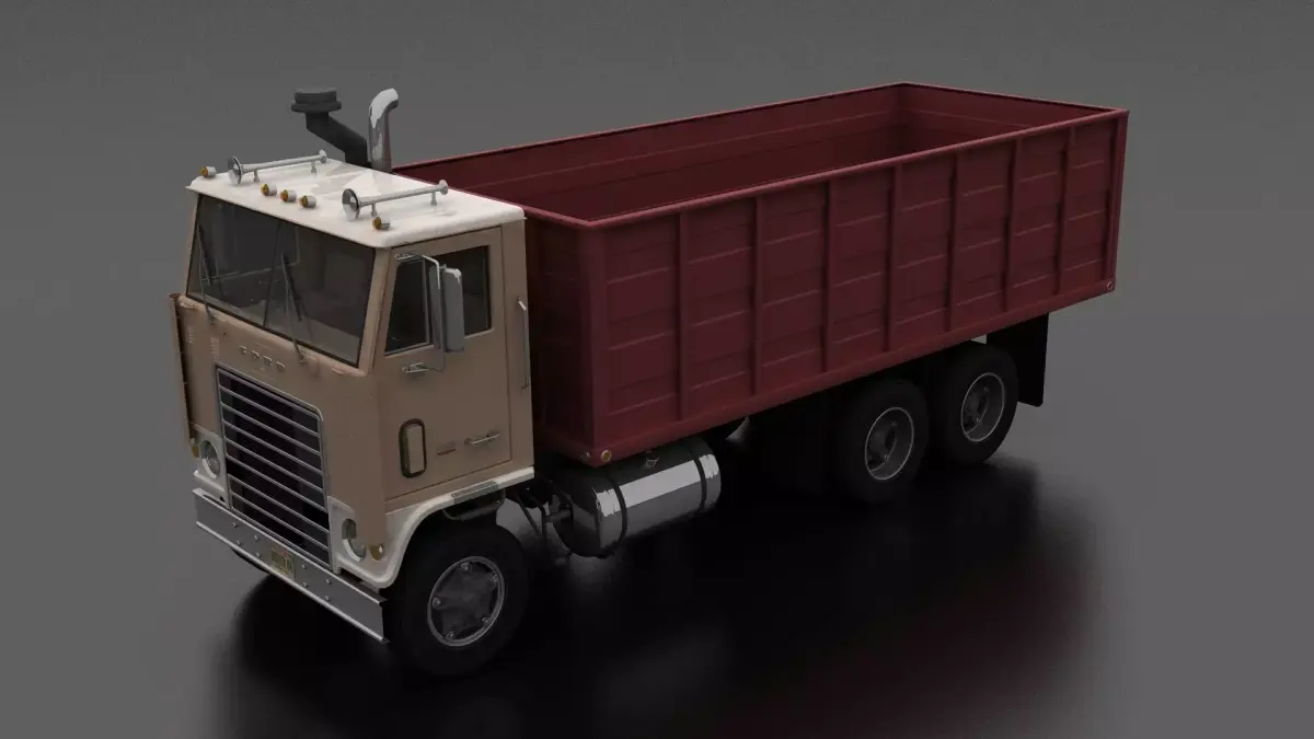 W-Series WT-9000 Grain Truck 1972 Low-poly 3D model