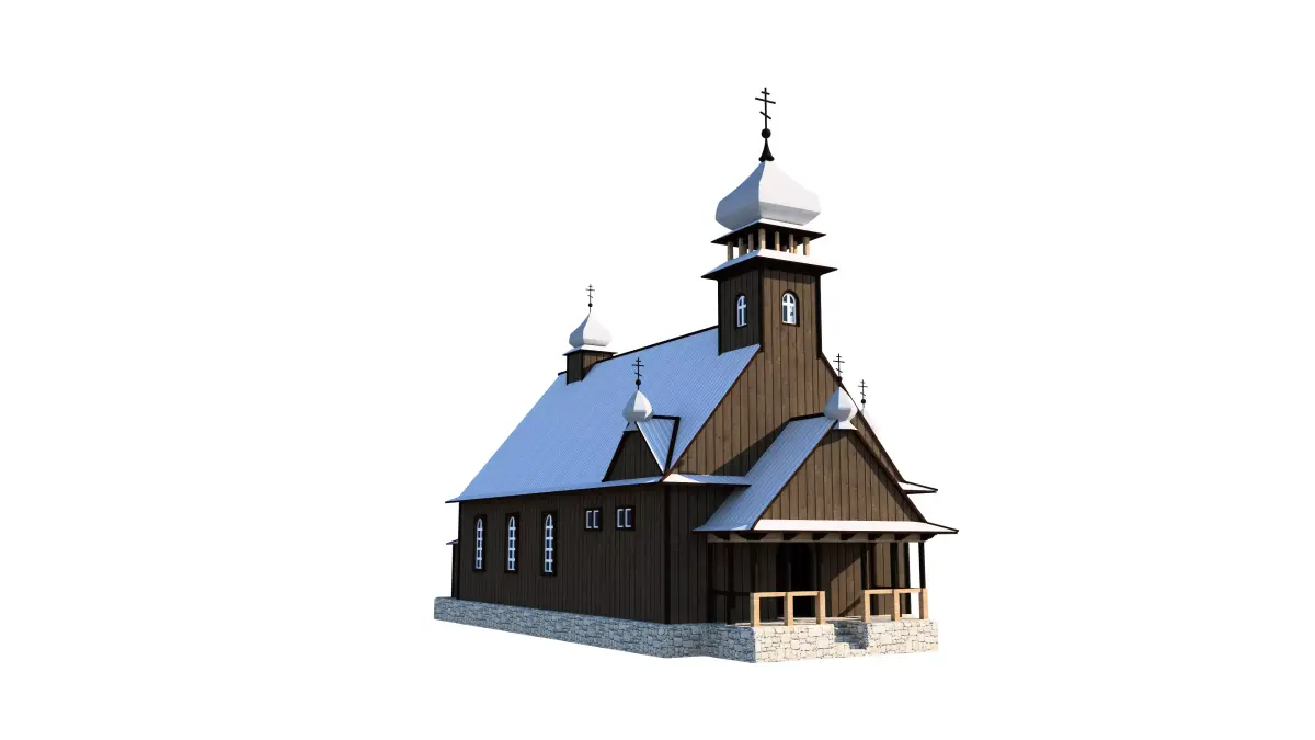 Ukrainian Greek Catholic Church Reconstruction Low-poly 3D model