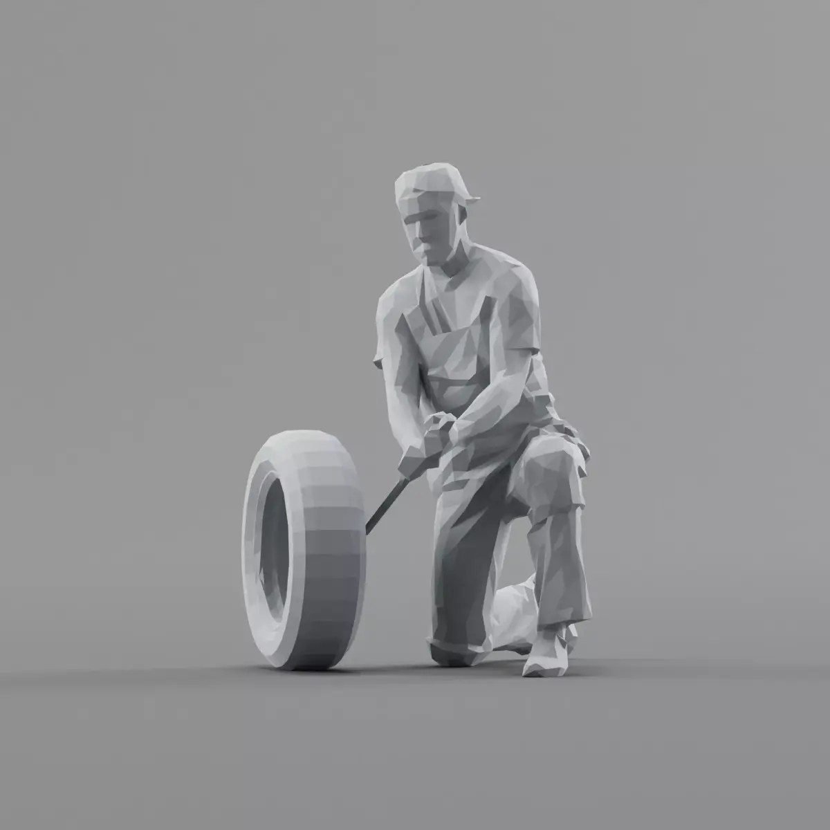 Lowpoly Car Mechanic Free 3D model