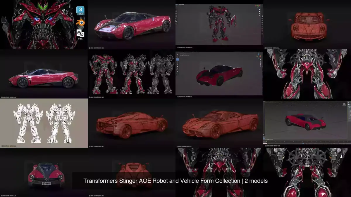 Transformers Stinger AOE Robot and Vehicle Form Collection 3D Model Pack purchase