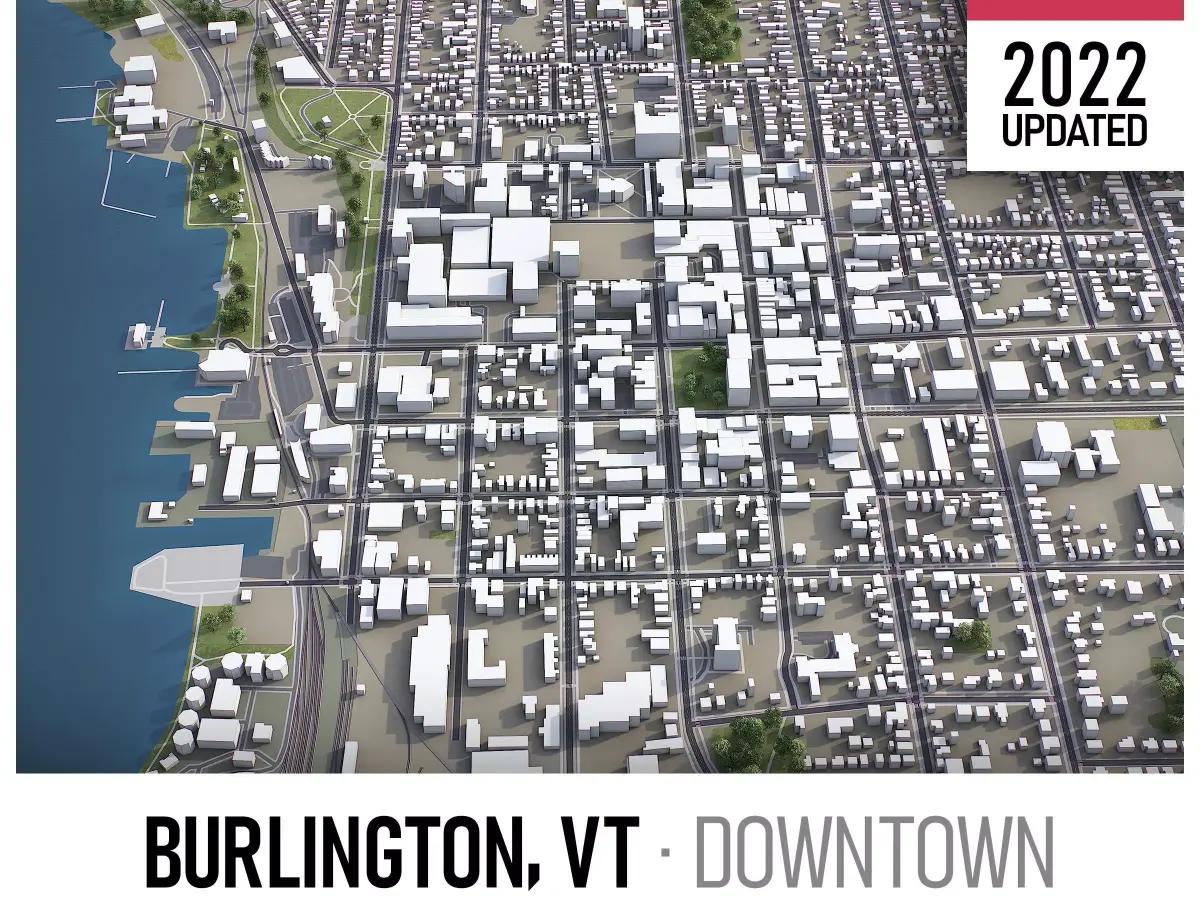 Burlington Low-poly 3D model