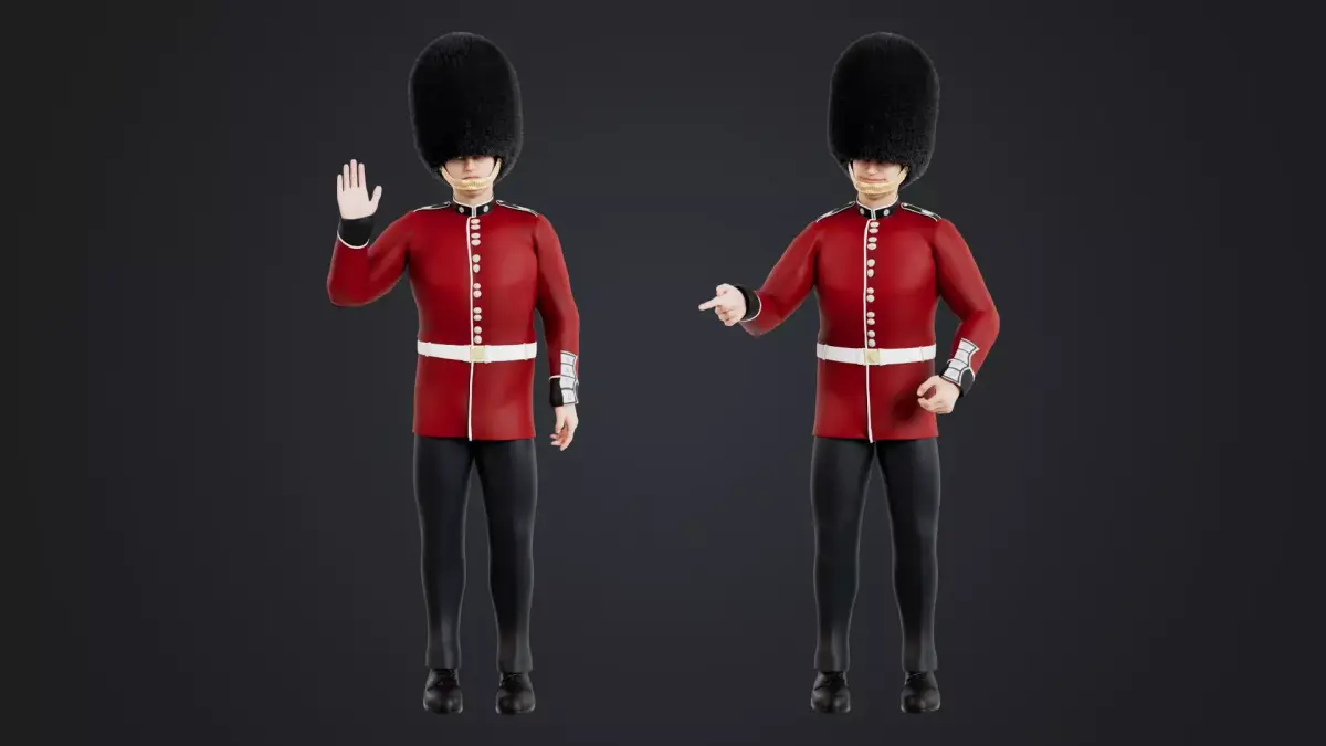 British honour guard Low-poly 3D model