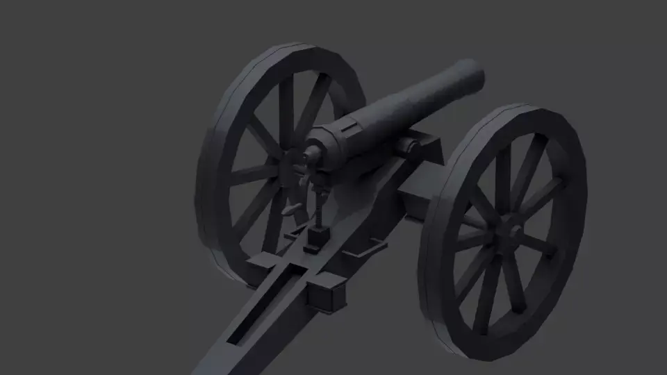 FRENCH 1870 CANNON Low-poly 3D model