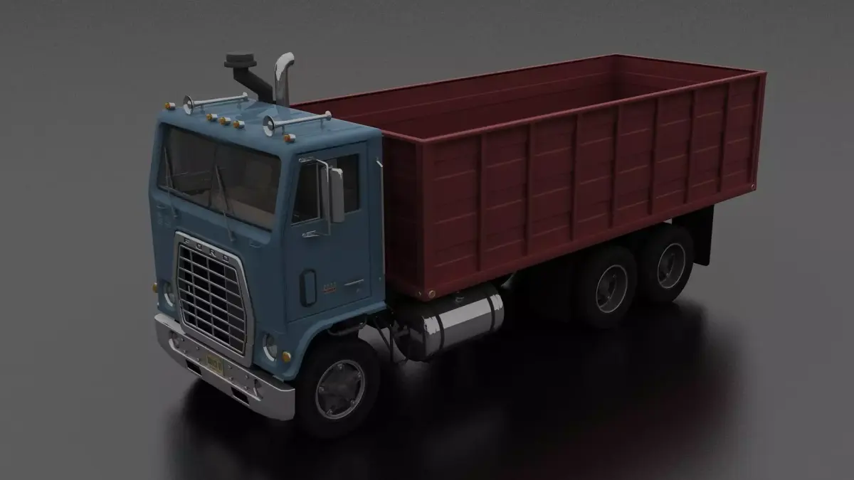 W-Series WT-9000 Grain Truck 1974 Low-poly 3D model