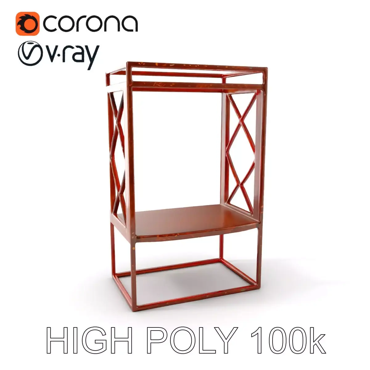 Industrial Rusty Metal Shelf Model Pack Low-poly 3D model purchase