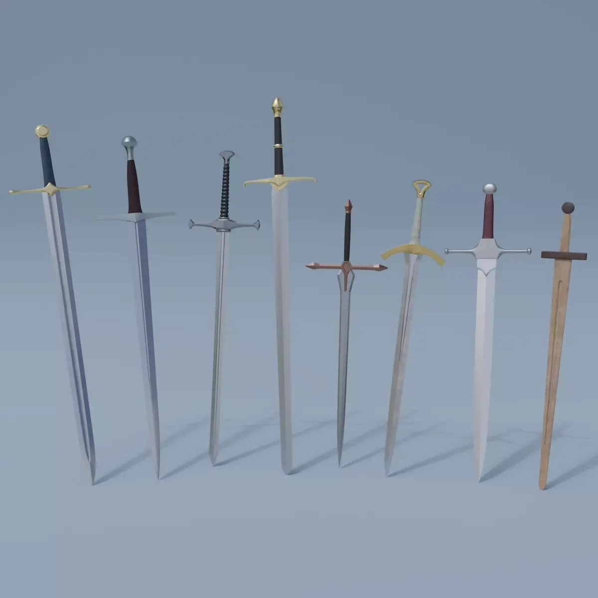 8 Swords two 3D Model Collection