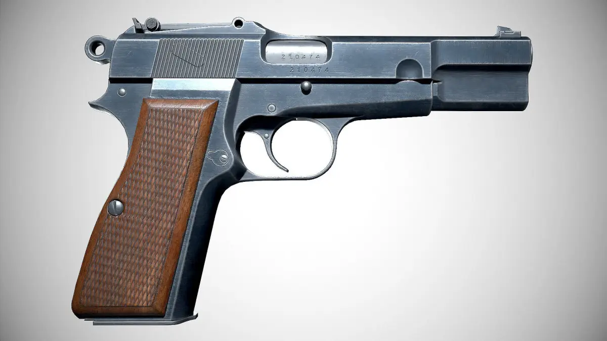Browning Hi-Power P-35 Low-poly 3D model