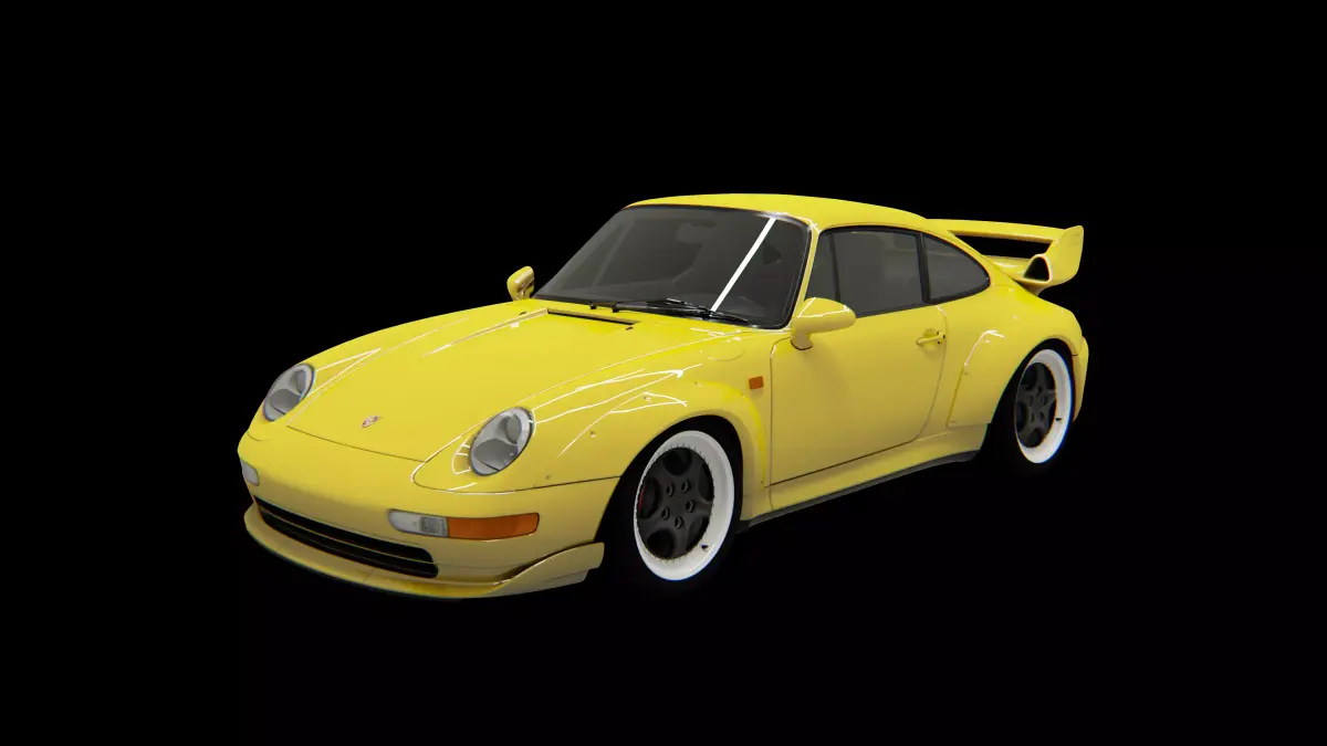 Porsche 911 GT2 993 1995 Low-poly 3D model