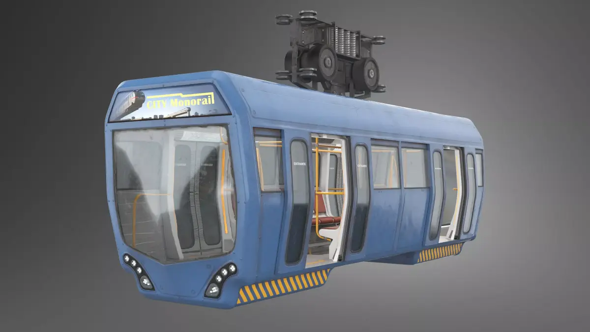 Monorail Carriage PBR 3D model