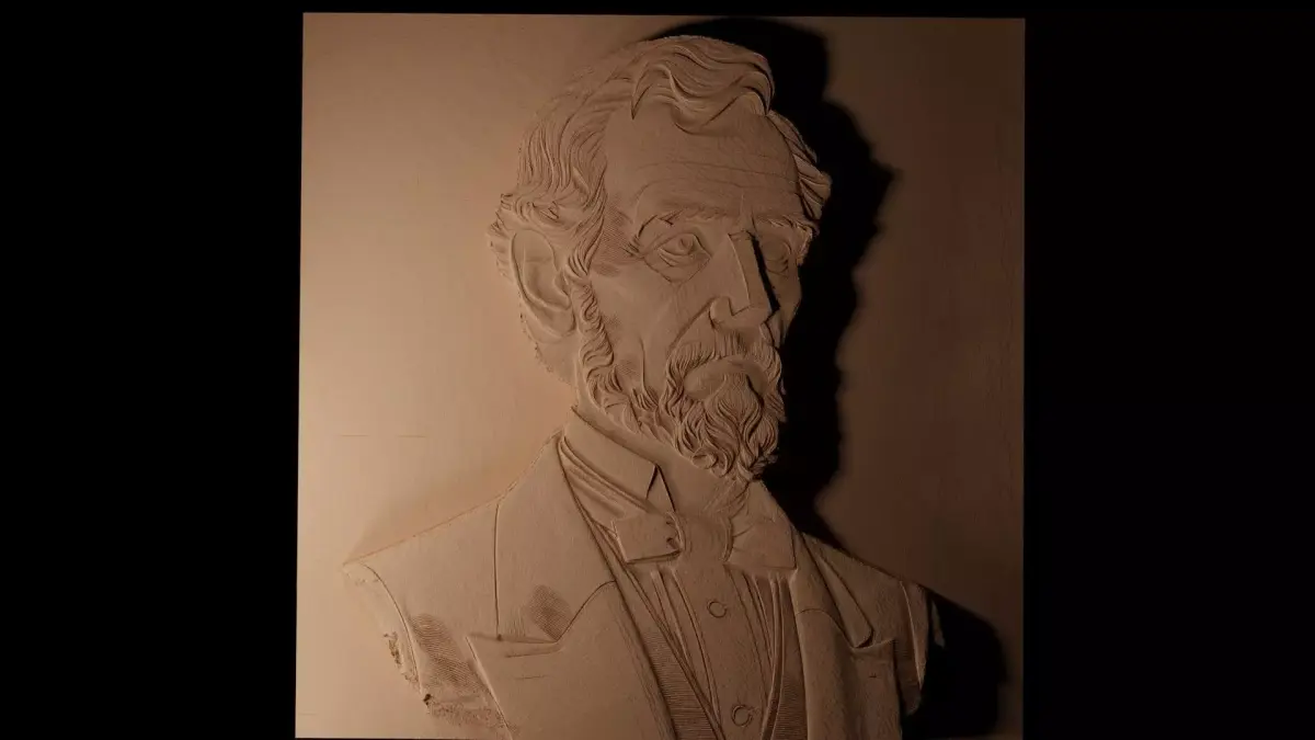 Abraham Lincoln CNC 3d Print High Relief Sand Casting 3D print model