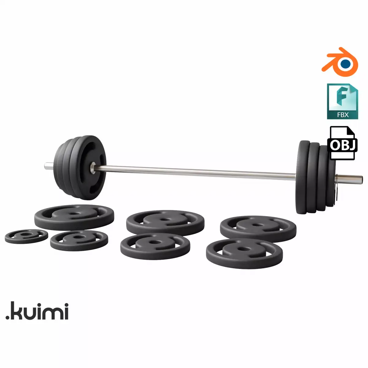 Gym Barbell 001 3D model