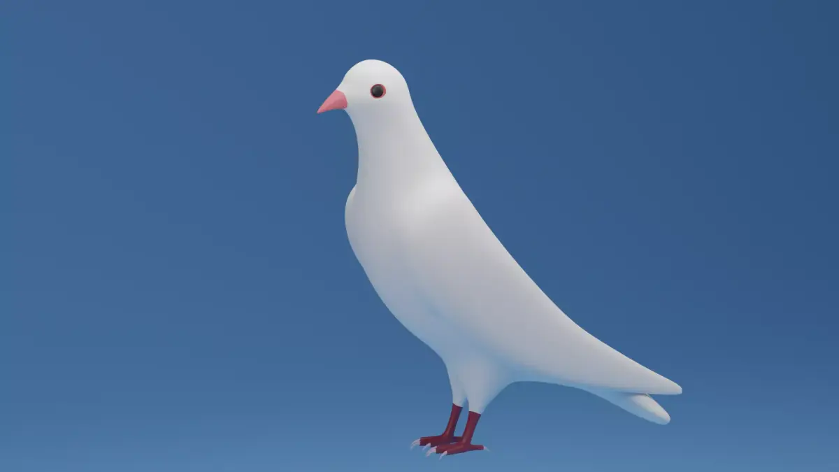 Cartoon Cute Pigeon Dove Low-poly 3D model