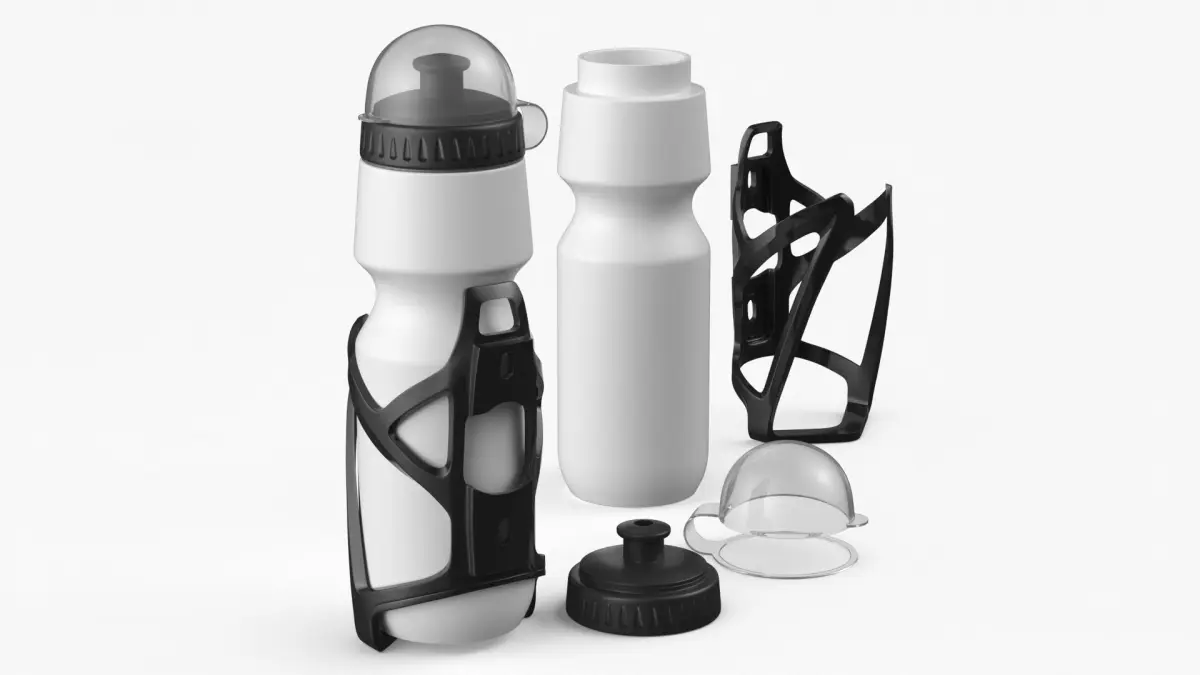 Cycling Sports Bottle Mounted Holder White 3D model