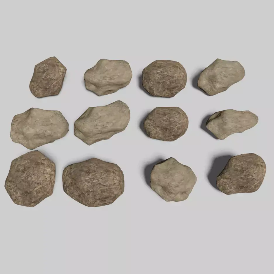Rock pack game ready Low-poly 3D model