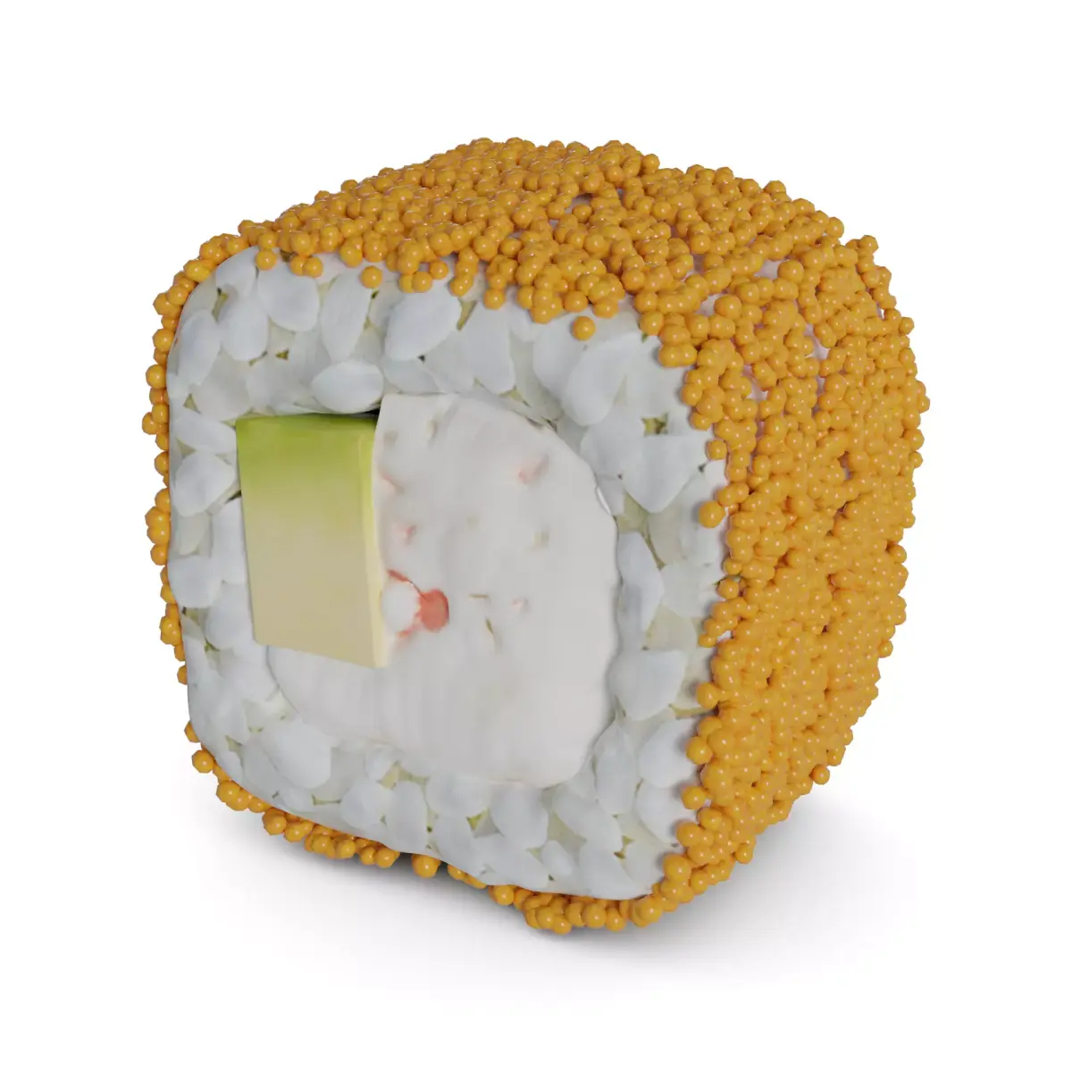 Sushi Crab sticks masago caviar avocado cream 3D model