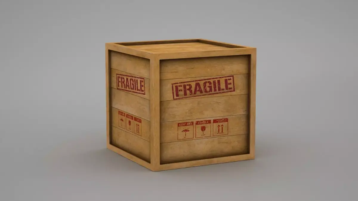 Wooden Crate Low-poly 3D model 7