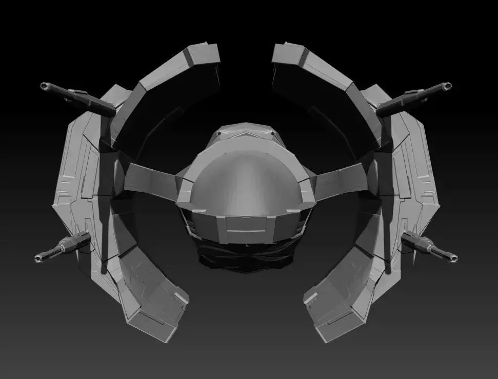 Starship star wars spaceship helmet Low-poly 3D model