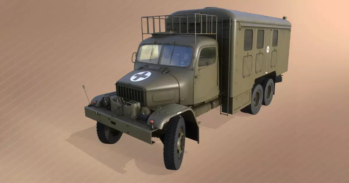 PV3S Truck Ambulance Set Low-poly 3D model