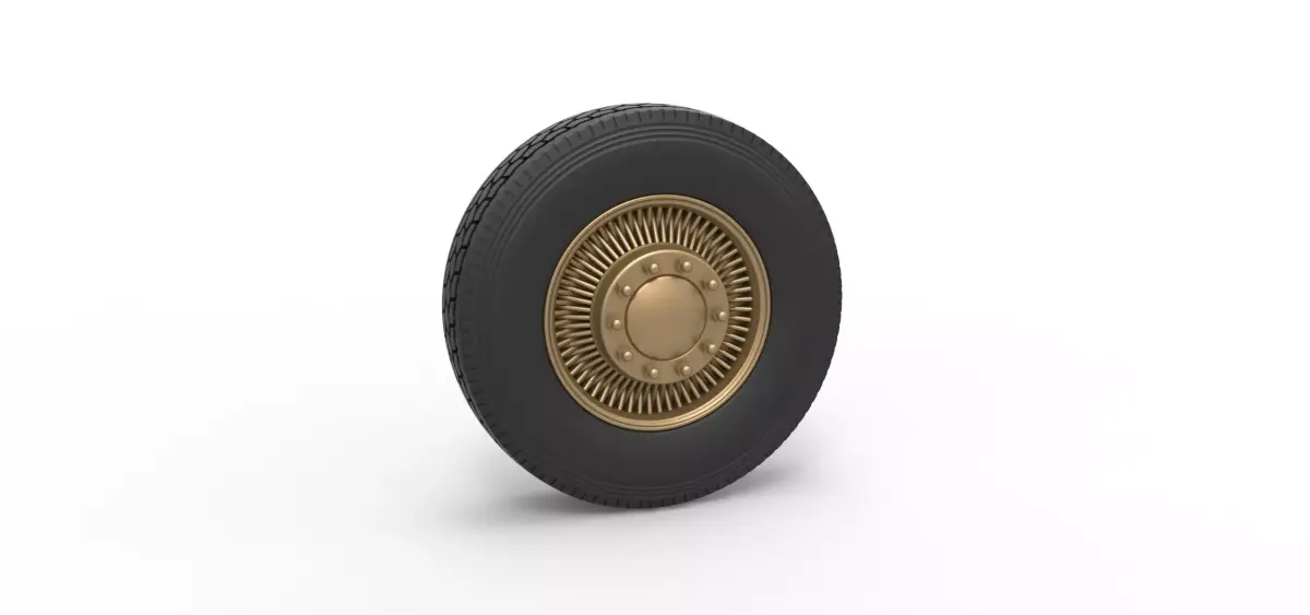 Front custom wire wheel of semi truck Scale 1 to 25 3D print model