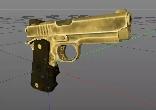 Golden Pistol 3D model