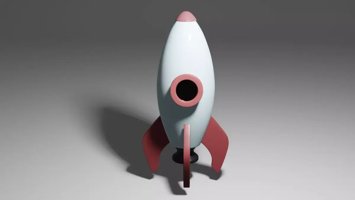 Cartoon Rocket Ship  3D model