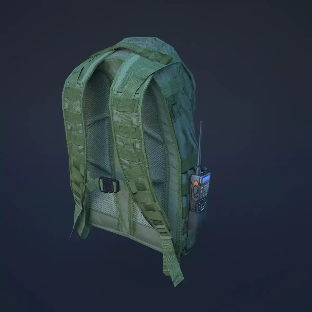  military backpack Low-poly 3D model
