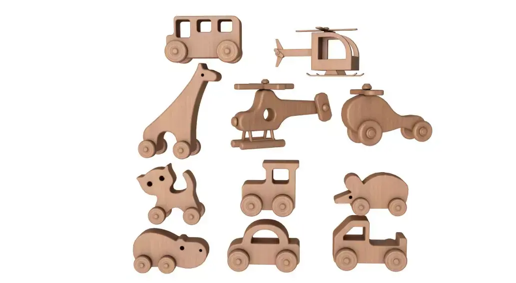 Wooden Toys Collection 3D model buy