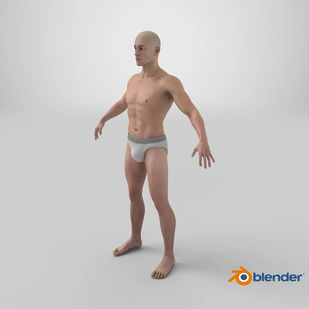 Fit Male Human Figure A-pose 3D model
