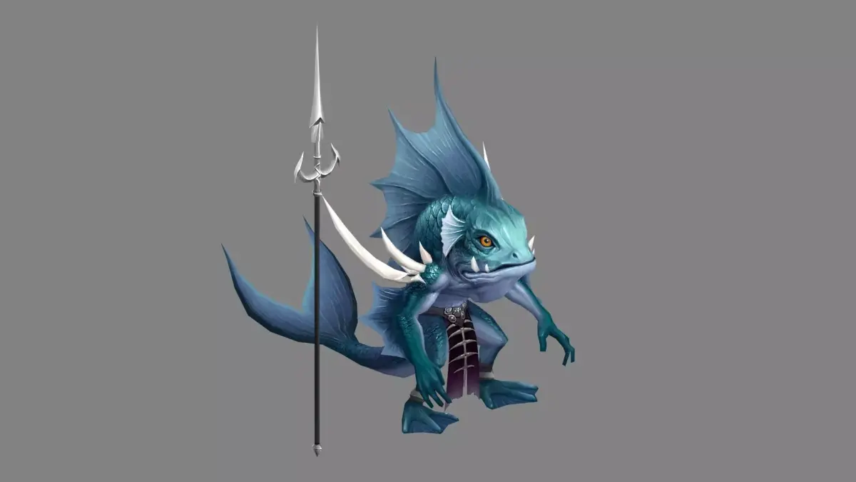 Cartoon fish demon Low-poly 3D model