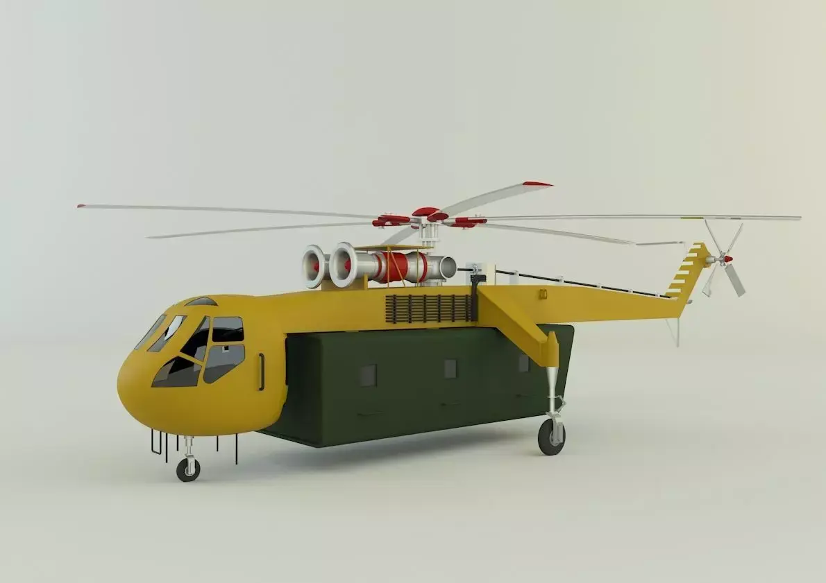 Sikorsky S-64 Skycrane helicopter 3D model