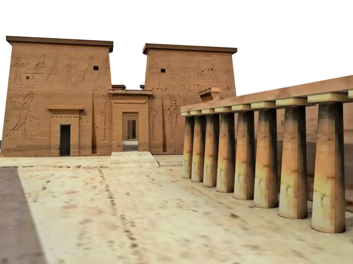 Temple of  Isis Philae Aswan Egypt - Low Poly 3D model