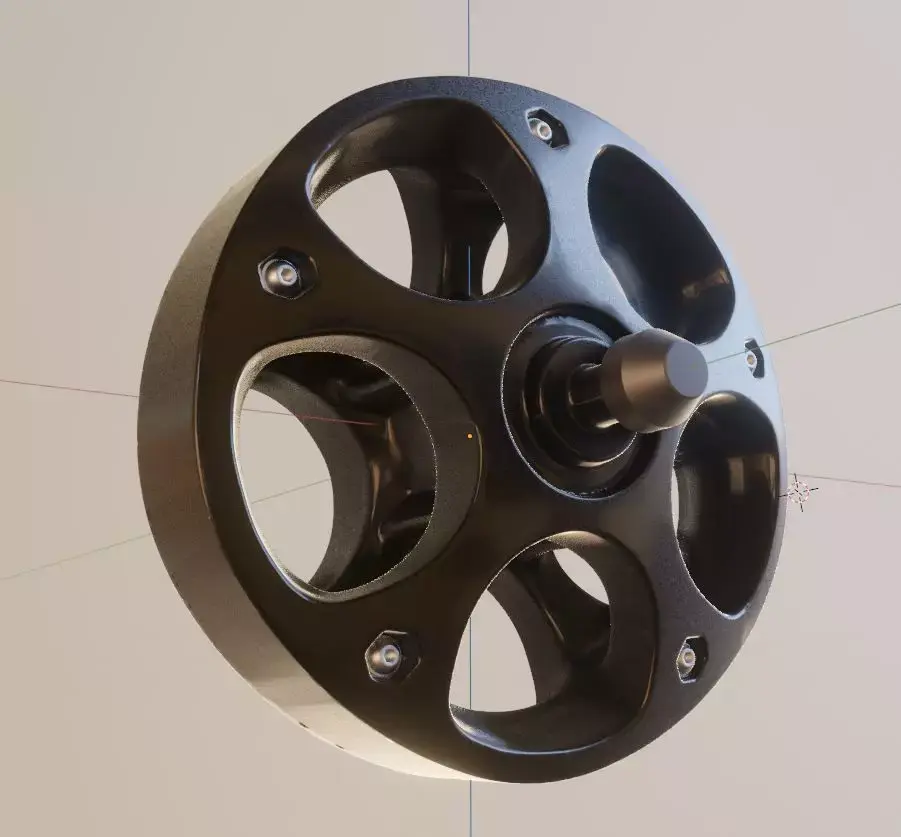 E-Scooter Rim with Procedural PBR Material Setup 3D model