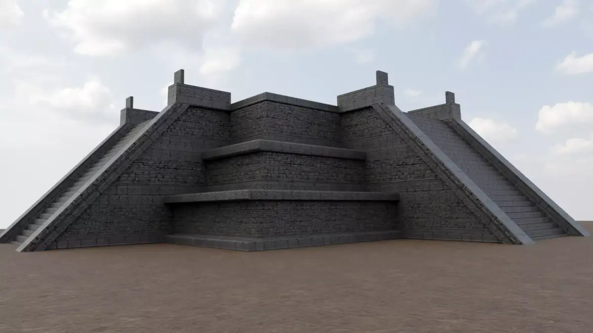 Mayan Temple Low-poly 3D model order