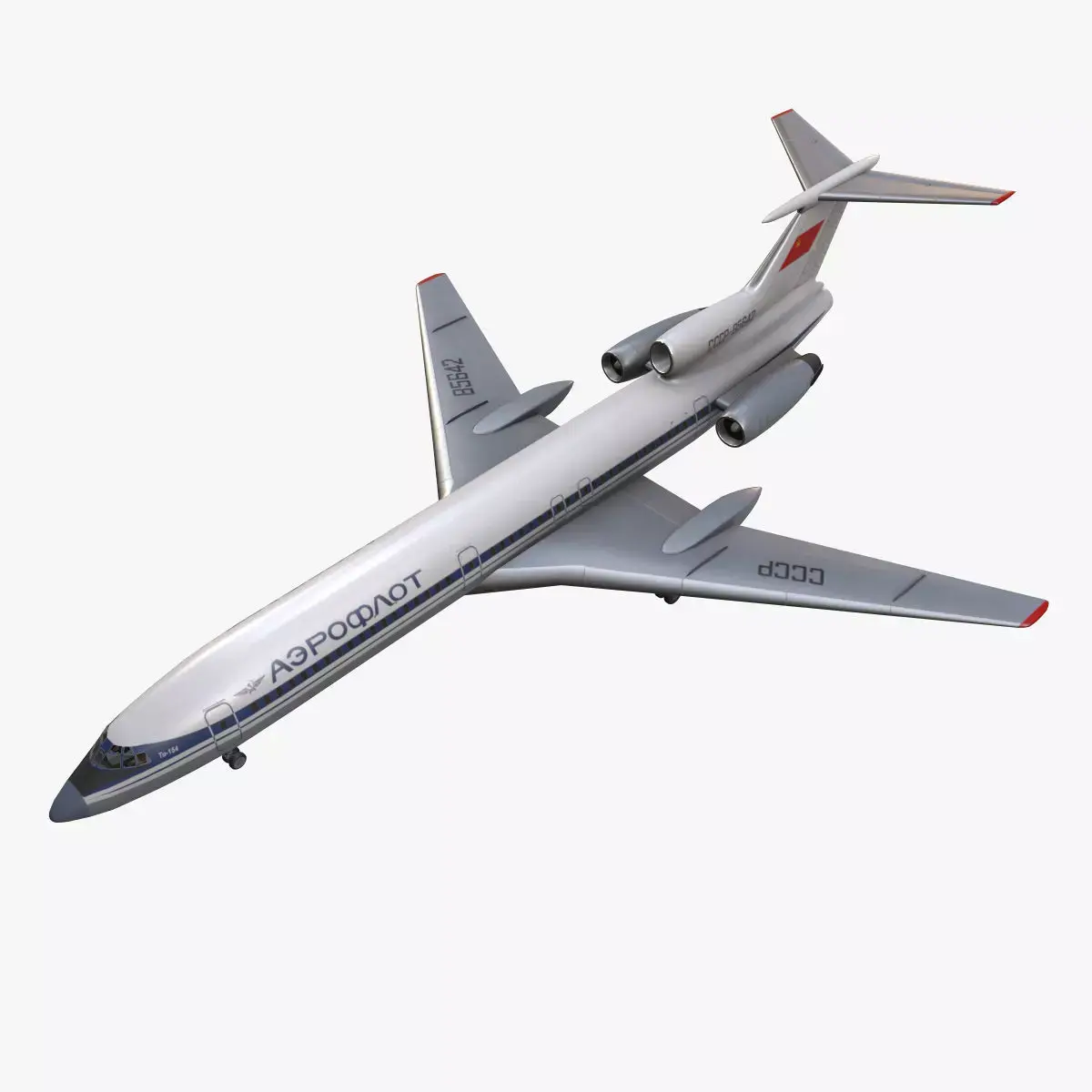 Tupolev Tu-154 USSR With LODs Low-poly 3D model