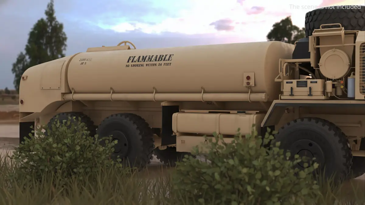 Military Fuel Tank Trailer Module Pump Unit Rigged for Cinema 4D 3D model