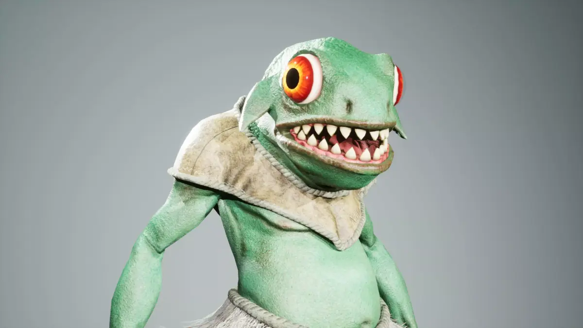 Gecko warrior  Low-poly 3D model