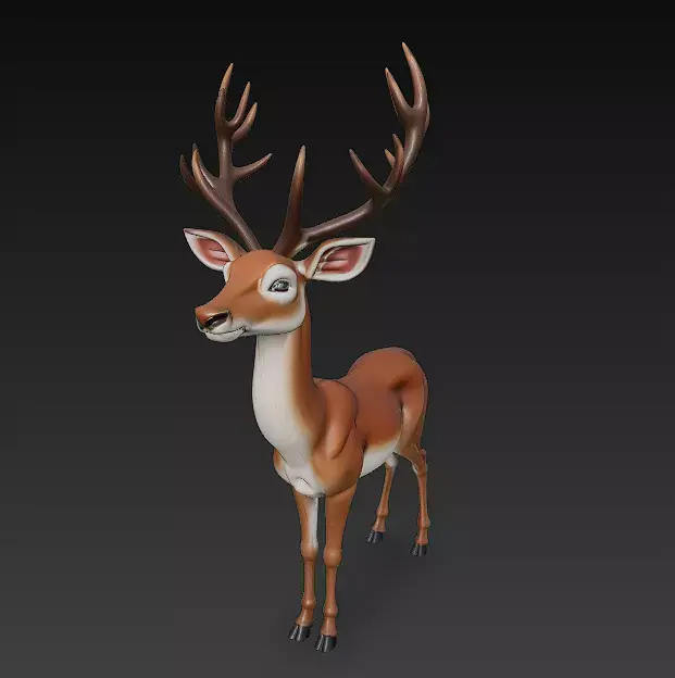 Deer Realistic 3D Model Basic - Low Poly Realistic Low-poly 3D model