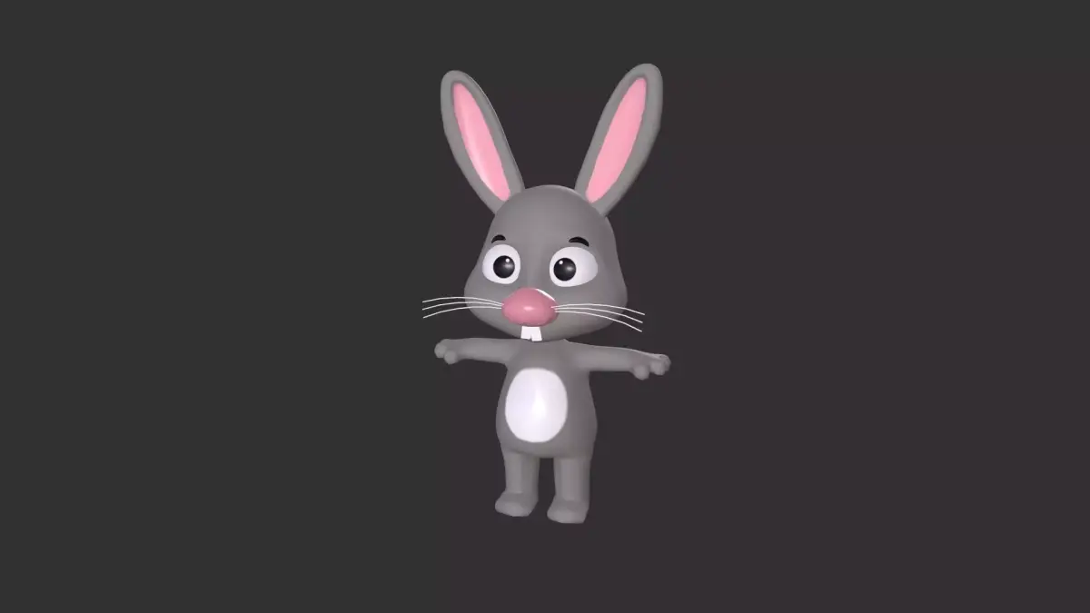 Cartoon 0010 Character Rabbit Cute Low-poly 3D model