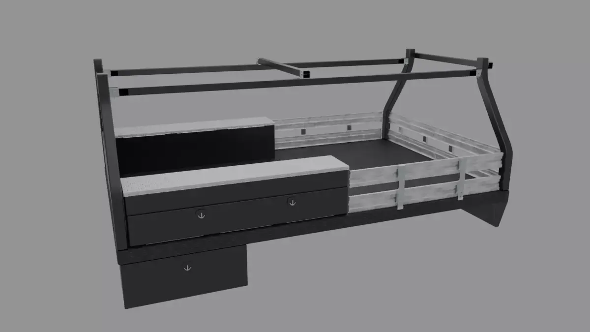 Flatbed Utility Truck Bed Low-poly 3D model