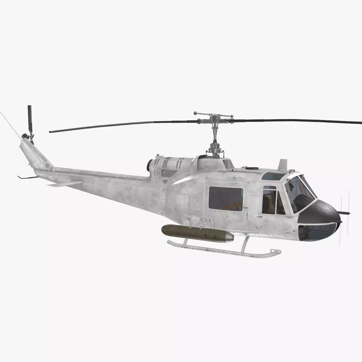 Bell UH-1B Blank Livery Basic Animation Low-poly 3D model